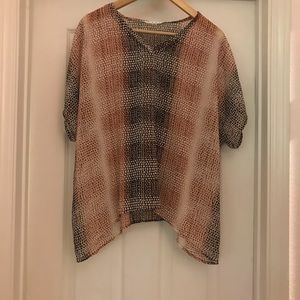 CAbi Tunic Pullover Sheer Polyester Blouse Size S